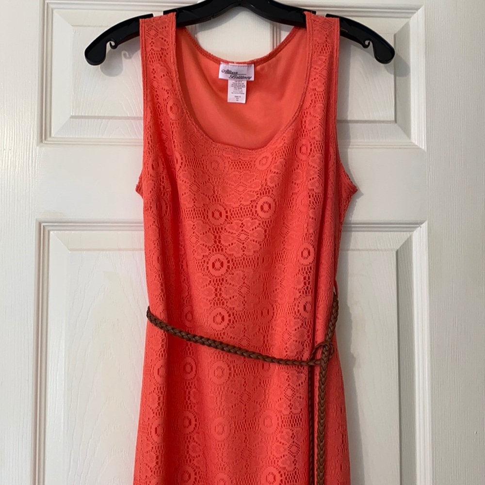 Allison Brittney orange floral lace sundress sizeM